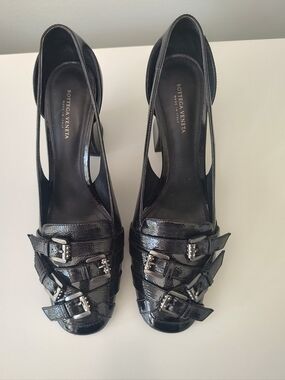Bottega Veneta Patent Leather Black Buckle Pumps 37.5